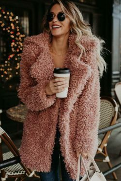 Y2K Fashion Coquette Aesthetic Grunge Style Chloe Imitation Fur Long Coat