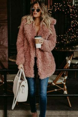 Y2K Fashion Coquette Aesthetic Grunge Style Chloe Imitation Fur Long Coat