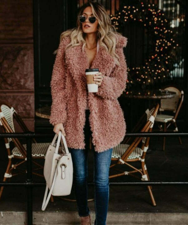 Y2K Fashion Coquette Aesthetic Grunge Style Chloe Imitation Fur Long Coat