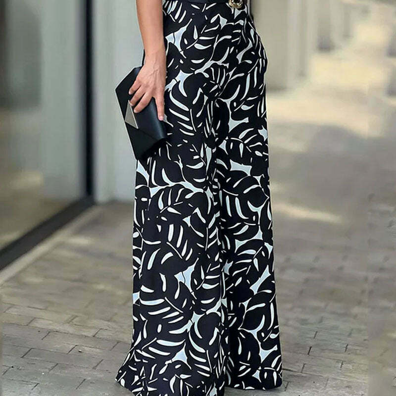 Y2K Fashion Coquette Aesthetic Halter Jumpsuit with Wide Leg Pants