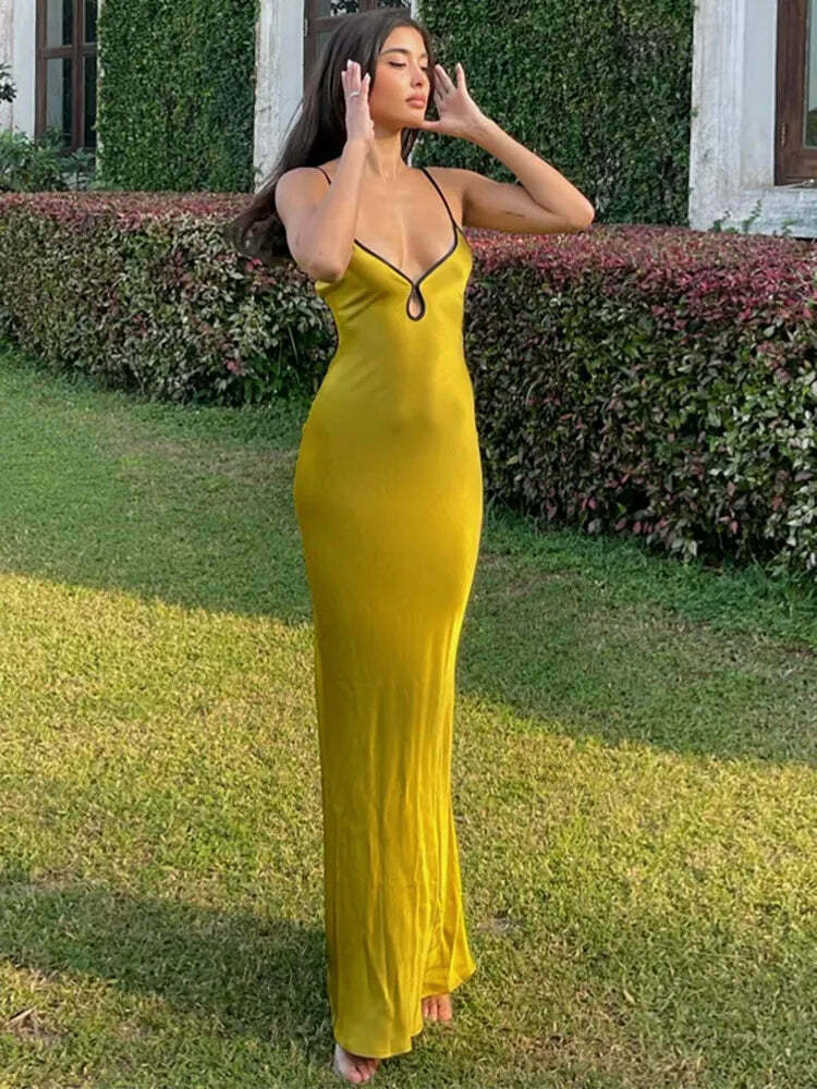Y2K Fashion Coquette Aesthetic Maxi Dress - Elegant Stunner for Women
