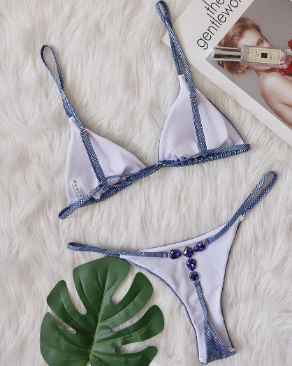 Y2K Fashion Crystal Diamond Swimsuit - Coquette Aesthetic, Grunge Style, Cute Tops, Pastel Goth