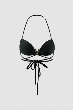 Y2K Fashion Halter Bikini Set with Mesh Sarong - Coquette Aesthetic Grunge Style