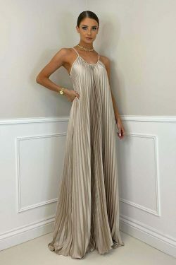 Y2K Fashion Halter Neck Dress: Elegant Pleated Long Dress - Coquette Aesthetic,