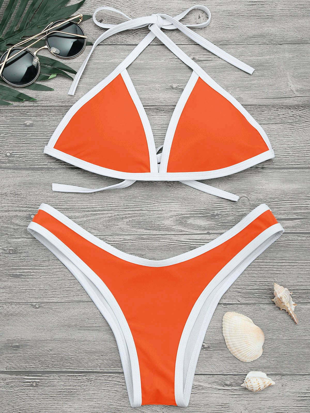 Y2K Fashion High Cut Contrast Piping Bikini Set - Retro Coquette Aesthetic Swimwear