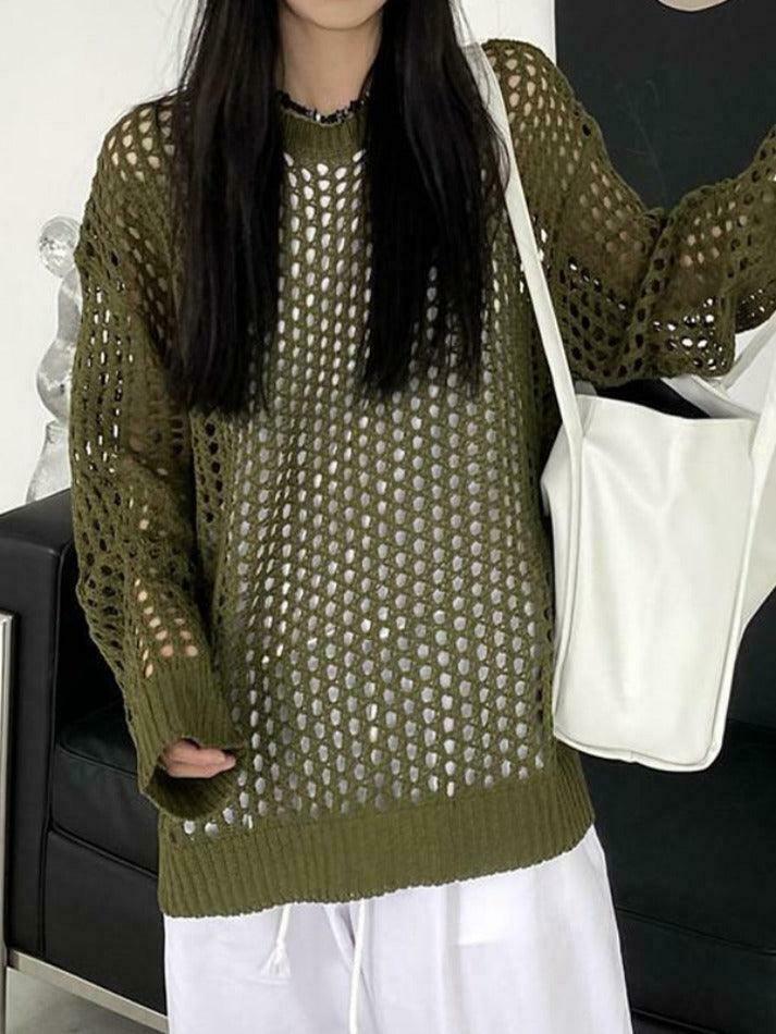 Y2K Fashion Knit Cutout Top - Coquette Aesthetic, Grunge Style, Pastel Goth