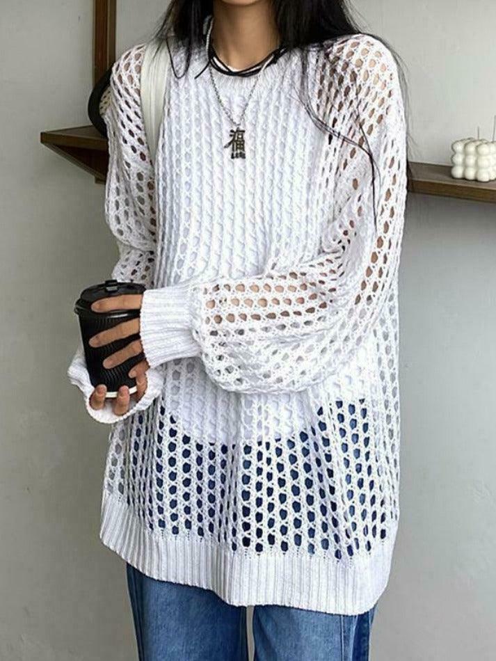 Y2K Fashion Knit Cutout Top - Coquette Aesthetic, Grunge Style, Pastel Goth