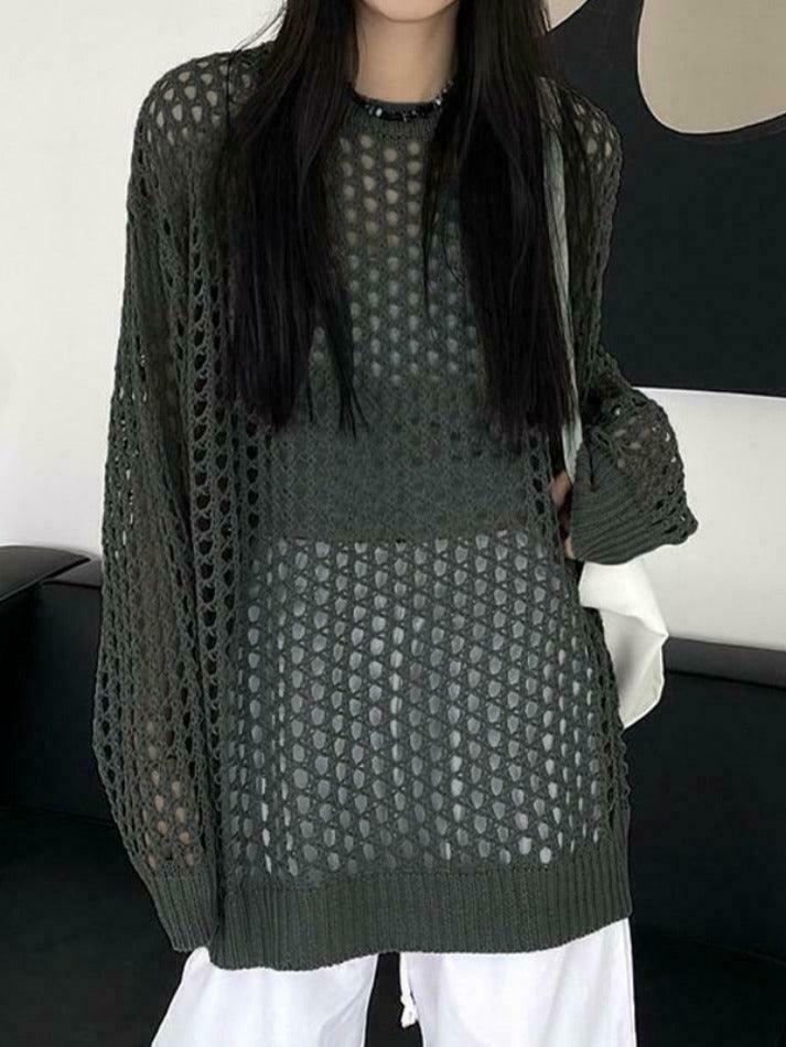 Y2K Fashion Knit Cutout Top - Coquette Aesthetic, Grunge Style, Pastel Goth