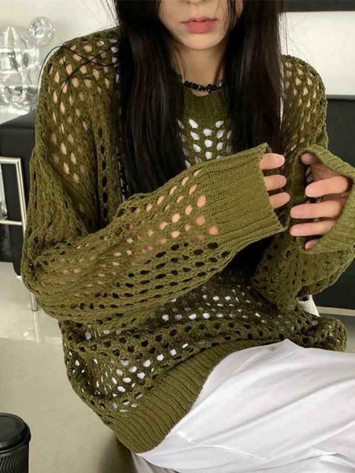 Y2K Fashion Knit Cutout Top - Coquette Aesthetic, Grunge Style, Pastel Goth