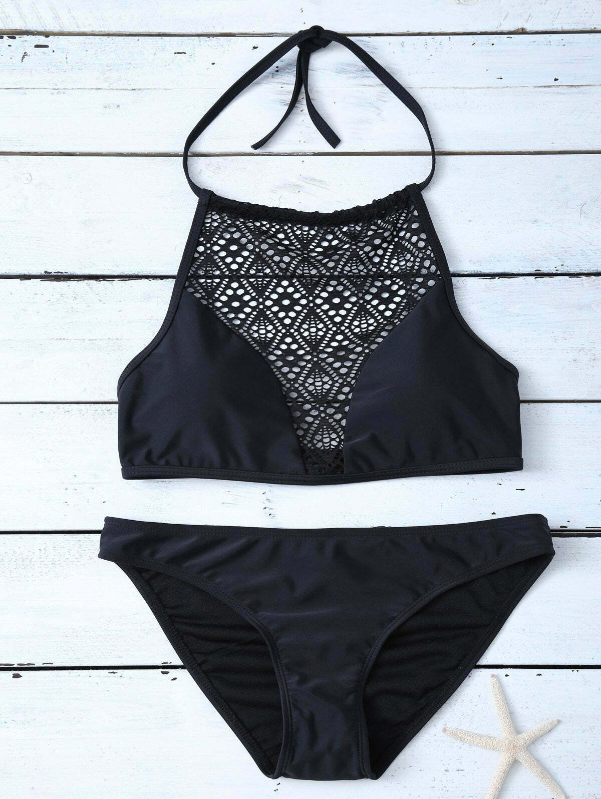 Y2K Fashion Lace Panel Cut Out Bikini Set - Coquette Grunge Aesthetic