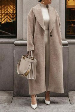 Y2K Fashion Lapel Plush Long Coat - Coquette Aesthetic Grunge Style Women's Winter Jacket
