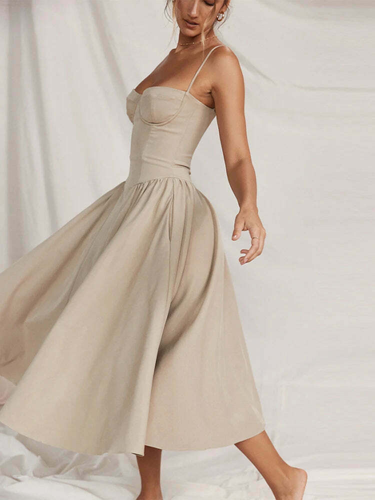 Y2K Fashion Pleated A-Line Dress - Coquette & Grunge Aesthetic
