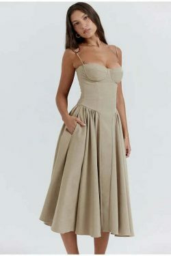 Y2K Fashion Pleated A-Line Dress - Coquette & Grunge Aesthetic