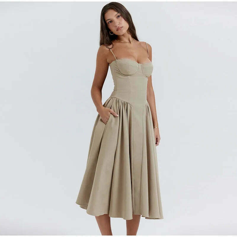 Y2K Fashion Pleated A-Line Dress - Coquette & Grunge Aesthetic