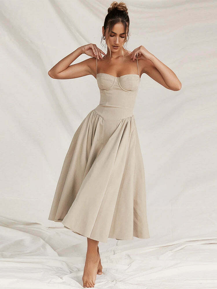 Y2K Fashion Pleated A-Line Dress - Coquette & Grunge Aesthetic