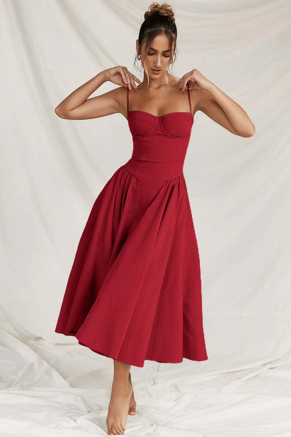 Y2K Fashion Pleated A-Line Dress - Coquette & Grunge Aesthetic