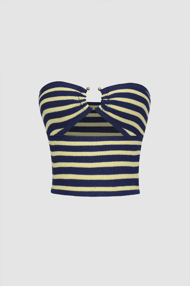 Y2K Fashion Ring Cut Out Tube Top - Coquette Grunge Aesthetic Cute Tops Goth Makeup