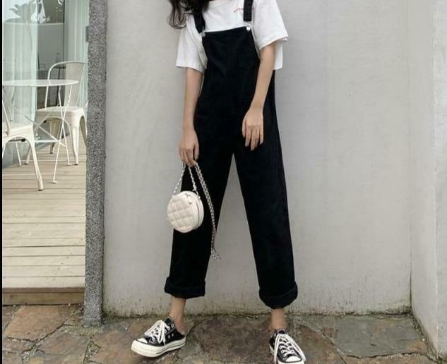 Y2K Fashion: School Bus Dungarees for Women - Coquette Aesthetic Cargo Skirt & Grunge Style Outfit