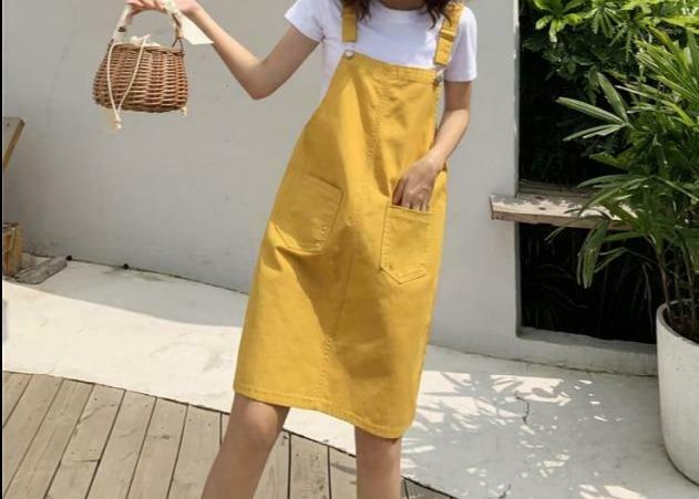 Y2K Fashion: School Bus Dungarees for Women - Coquette Aesthetic Cargo Skirt & Grunge Style Outfit