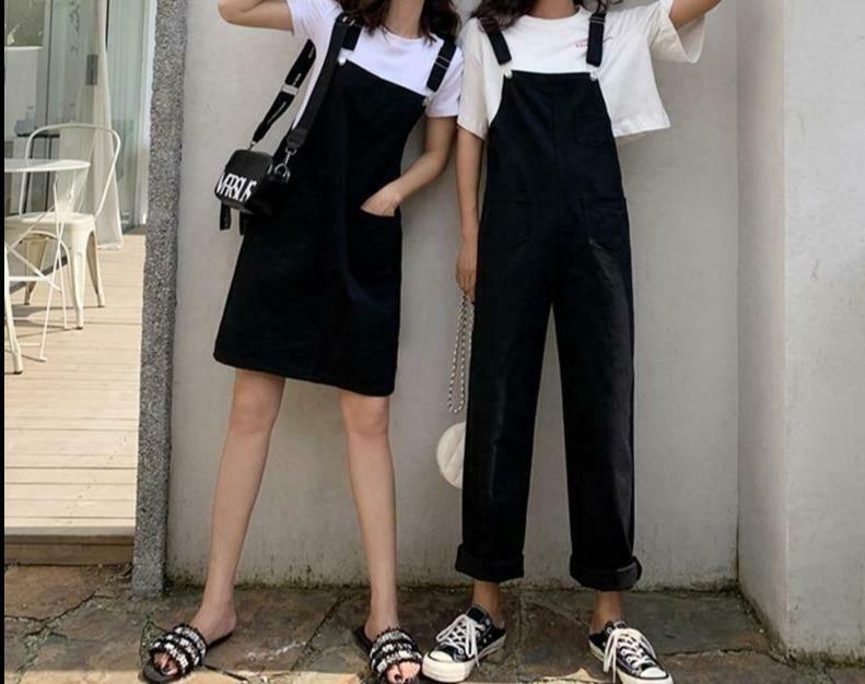 Y2K Fashion: School Bus Dungarees for Women - Coquette Aesthetic Cargo Skirt & Grunge Style Outfit