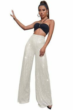 Y2K Fashion Sequined Drape Pants: Coquette & Grunge Aesthetic, Cute Tops