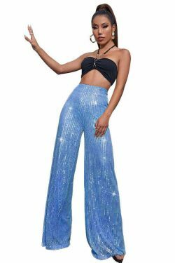 Y2K Fashion Sequined Drape Pants: Coquette & Grunge Aesthetic, Cute Tops