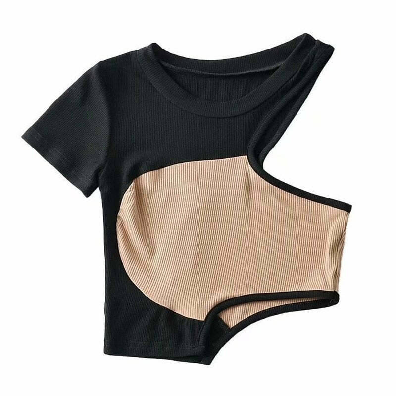 Y2K Fashion: She's Cutting Edge Crop Top - Coquette Aesthetic Grunge Style Cute Tops & Cargo Skirt