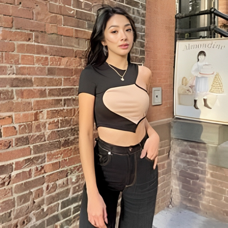 Y2K Fashion: She's Cutting Edge Crop Top - Coquette Aesthetic Grunge Style Cute Tops & Cargo Skirt
