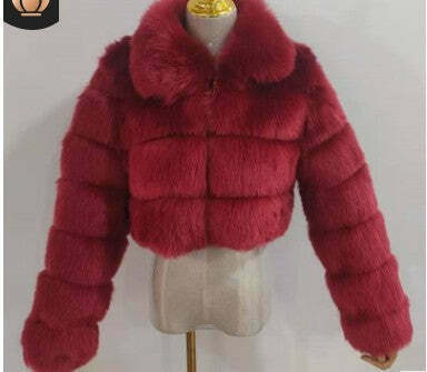 Y2K Fashion Short Fur Coat - Coquette Grunge Cute Tops Pastel Goth Cargo Skirt