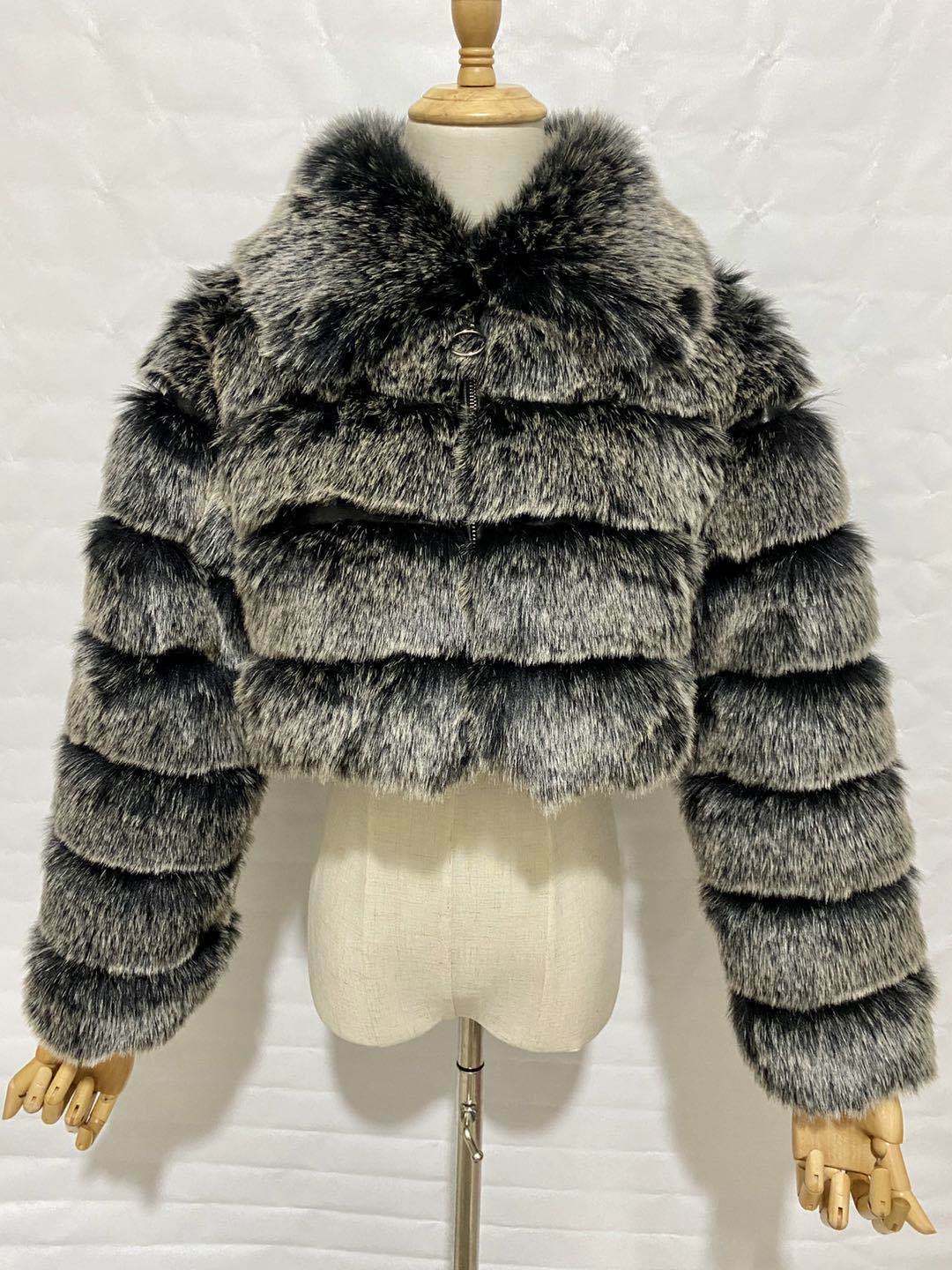 Y2K Fashion Short Fur Coat - Coquette Grunge Cute Tops Pastel Goth Cargo Skirt