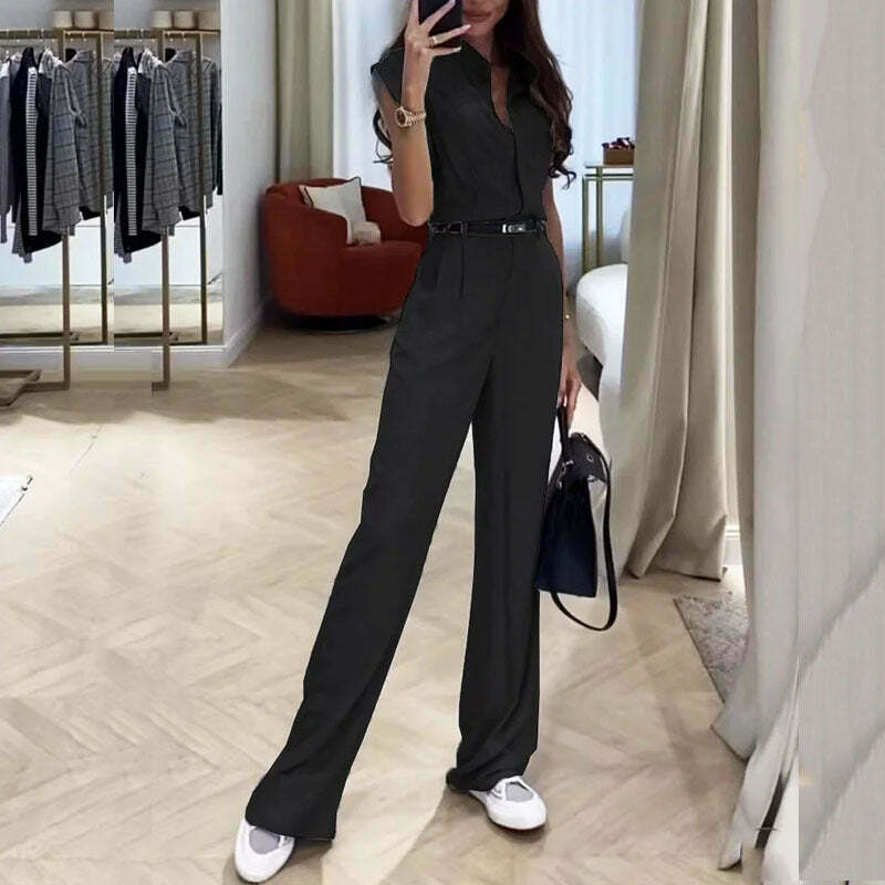 Y2K Fashion Sleeveless Lapel Belt Suit for Women - Coquette Aesthetic Grunge Style