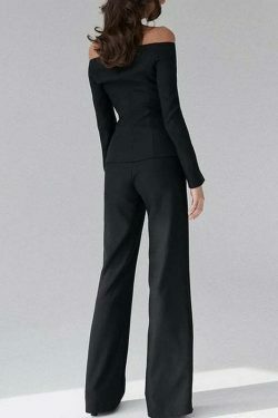 Y2K Fashion Strapless Suit: Elegant Fitted Coquette Aesthetic Outfit for Women