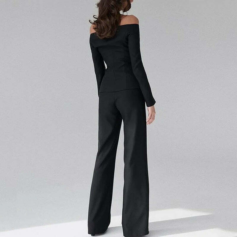 Y2K Fashion Strapless Suit: Elegant Fitted Coquette Aesthetic Outfit for Women