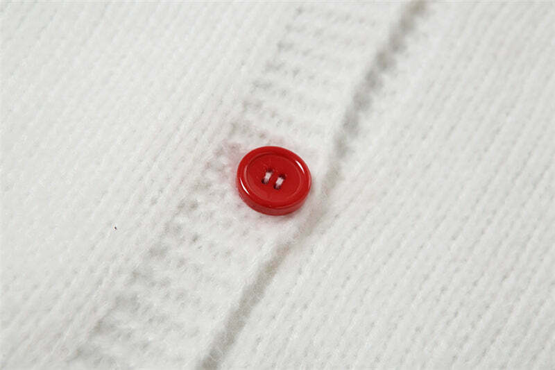 Y2K Fashion Strawberry Knitted Cardigan - Coquette Aesthetic Grunge Style