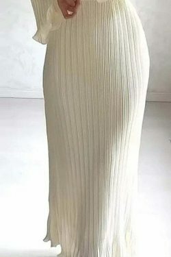 Y2K Fashion Trumpet Sleeve Slim Long Dress for Women - Coquette Aesthetic Grunge Style Outfit