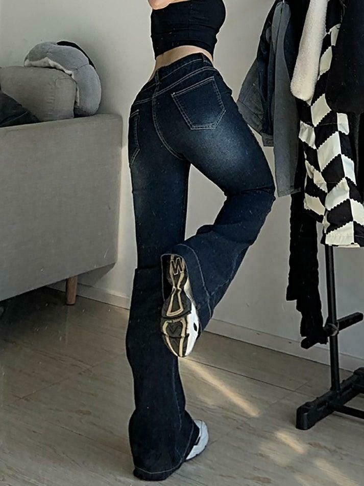Y2K Flare Jeans: Coquette Aesthetic Cargo Skirt for Women - Grunge Style Fashion