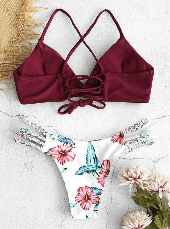 Y2K Floral Bikini Set for Women: Retro Aesthetic Swimwear with Coquette Vibes