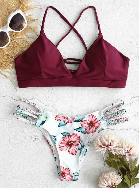 Y2K Floral Bikini Set for Women: Retro Aesthetic Swimwear with Coquette Vibes