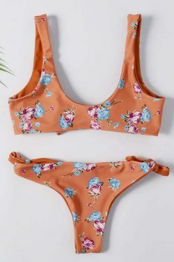 Y2K Floral Braided Bikini Set with Front Knot - Coquette Aesthetic Swimwear