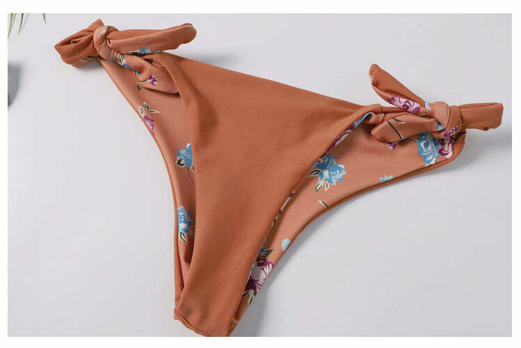 Y2K Floral Braided Bikini Set with Front Knot - Coquette Aesthetic Swimwear