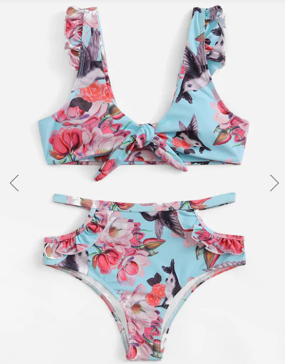 Y2K Floral Knot Bikini - Coquette Aesthetic Swimwear for Women