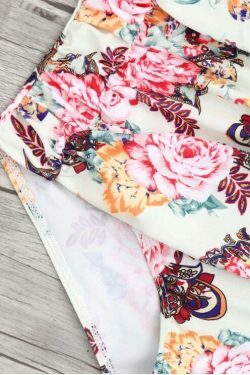 Y2K Floral Ruched High Waist Bikini Set - Trendy Women's Fashion Swimwear