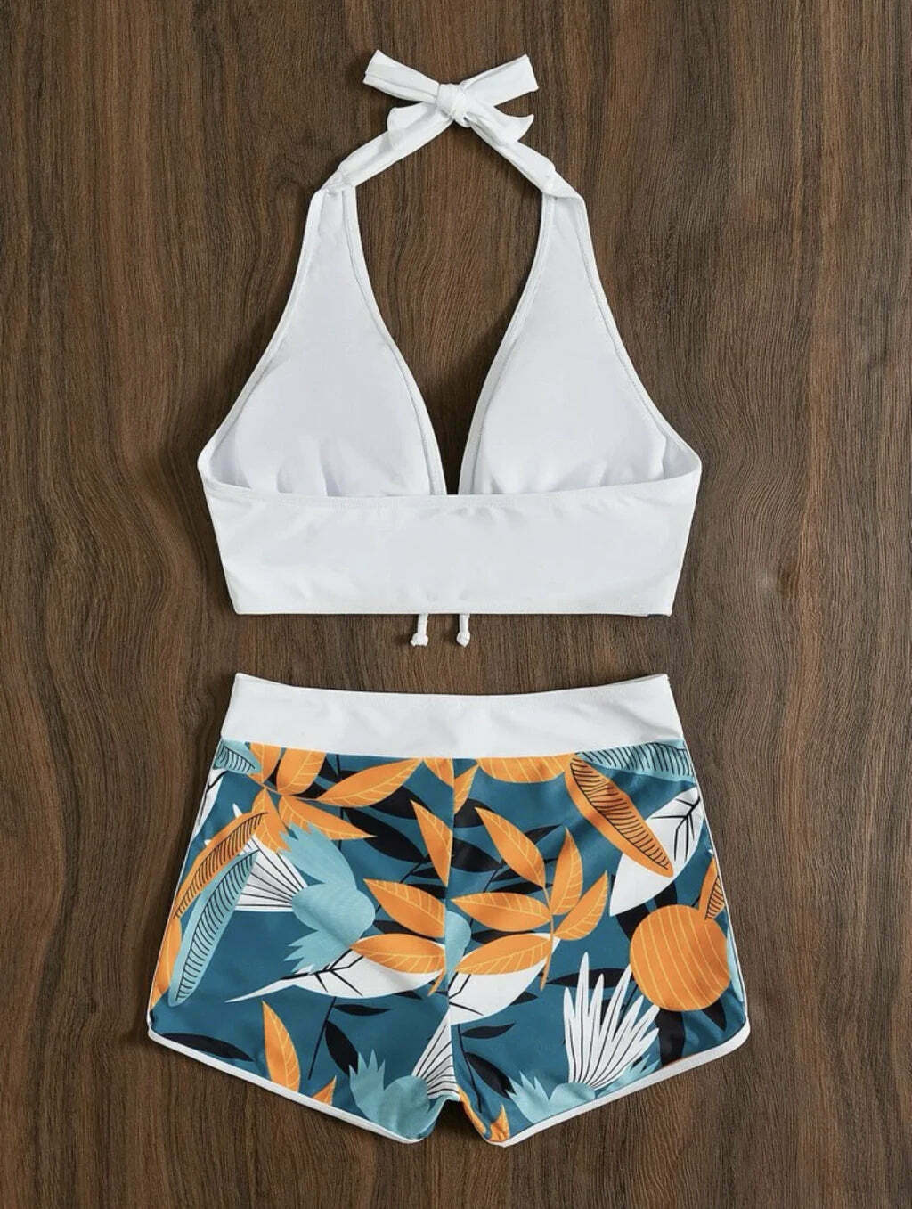 Y2K Floral Split Bikini with Boyshorts - Coquette Aesthetic Swimwear for Women
