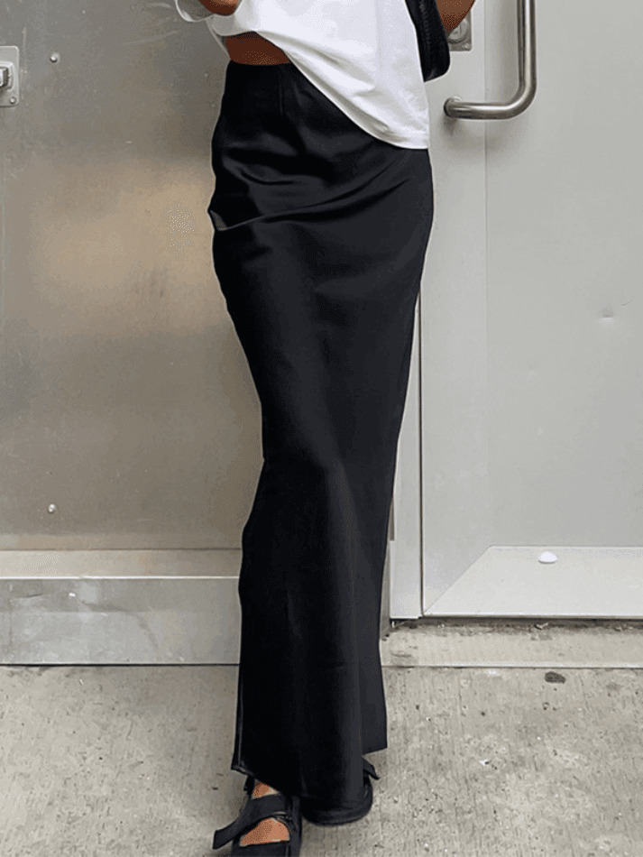 Y2K French Satin Drape Skirt: Coquette Aesthetic, Grunge Style & Elegance