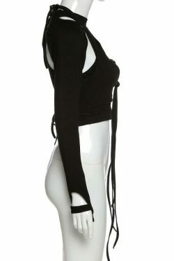 Y2K Gothic Crop Top Set: Punk Rock Aesthetic Shirt for Women - Coquette Style, Grunge Fashion
