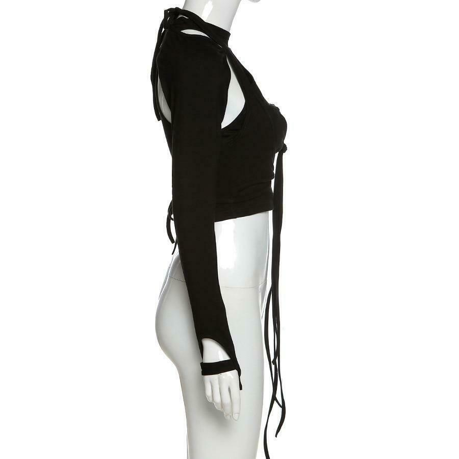 Y2K Gothic Crop Top Set: Punk Rock Aesthetic Shirt for Women - Coquette Style, Grunge Fashion