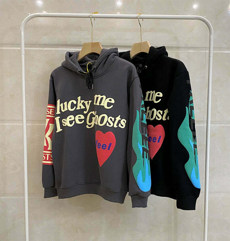 Y2K Graffiti Letter Print Hoodie - Coquette Aesthetic Grunge Style Women's Fashion