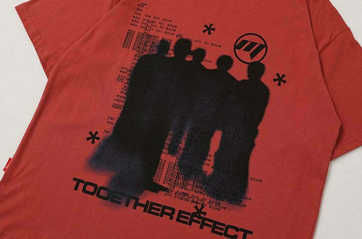 Y2K Grunge Silhouette Graphic Tee - Vintage Aesthetic Shirt for Women