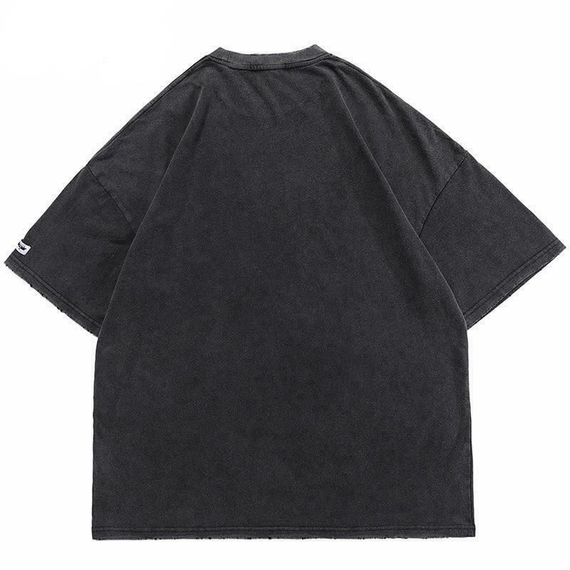 Y2K Grunge Style Oversize Tee in 'Destruction' Wash - Coquette Aesthetic Top for Women