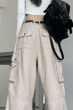 Y2K Grunge Style Patch Pocket Punk Cargo Pants for Women - Coquette Aesthetic Fashion